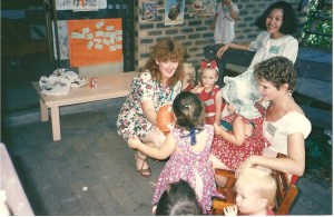 Guiding parents in play sessions for parents and children.