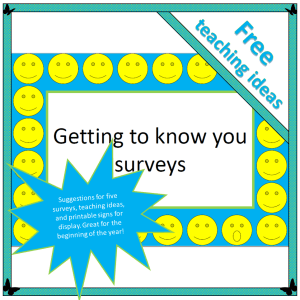 Getting to know you surveys 1