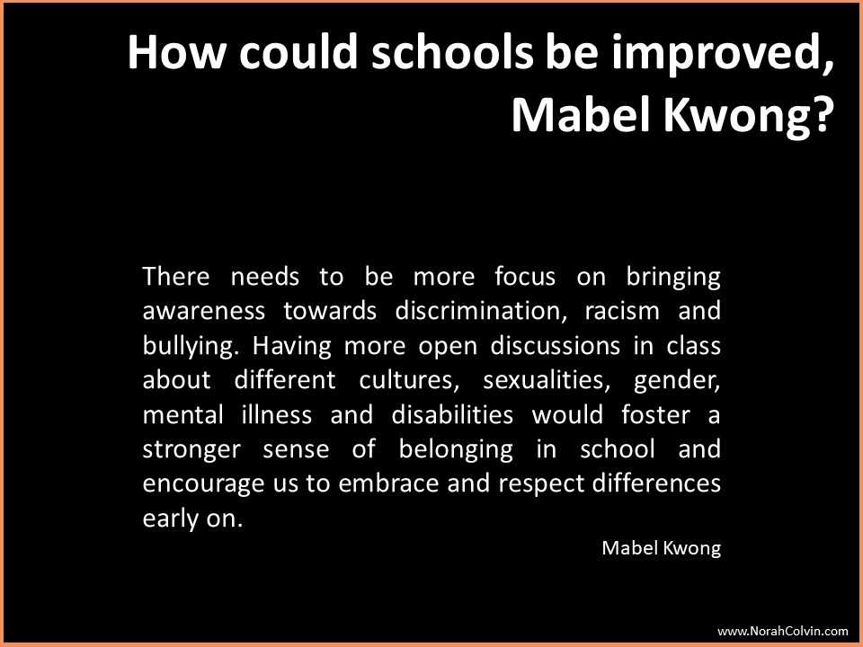 Mabel Kwong on how schools could be improved