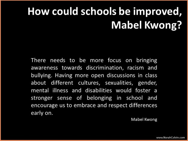 Mabel Kwong on how schools could be improved